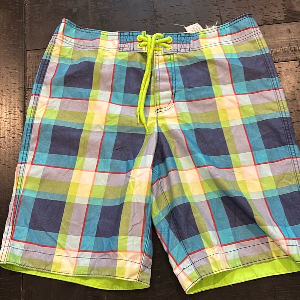 Hollister Y2K Men’s Plaid Board Shorts Beach Resort Wear Large